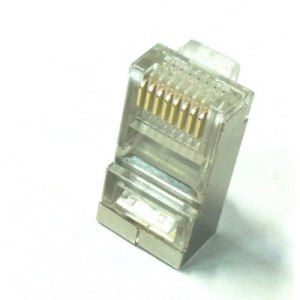 Conector Rj45 8 Vias Blindado Cat 5e - Pacote Com 10 Peças