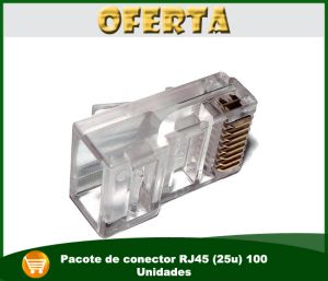 Pacote de conector RJ45 (25u) 100 Unidades